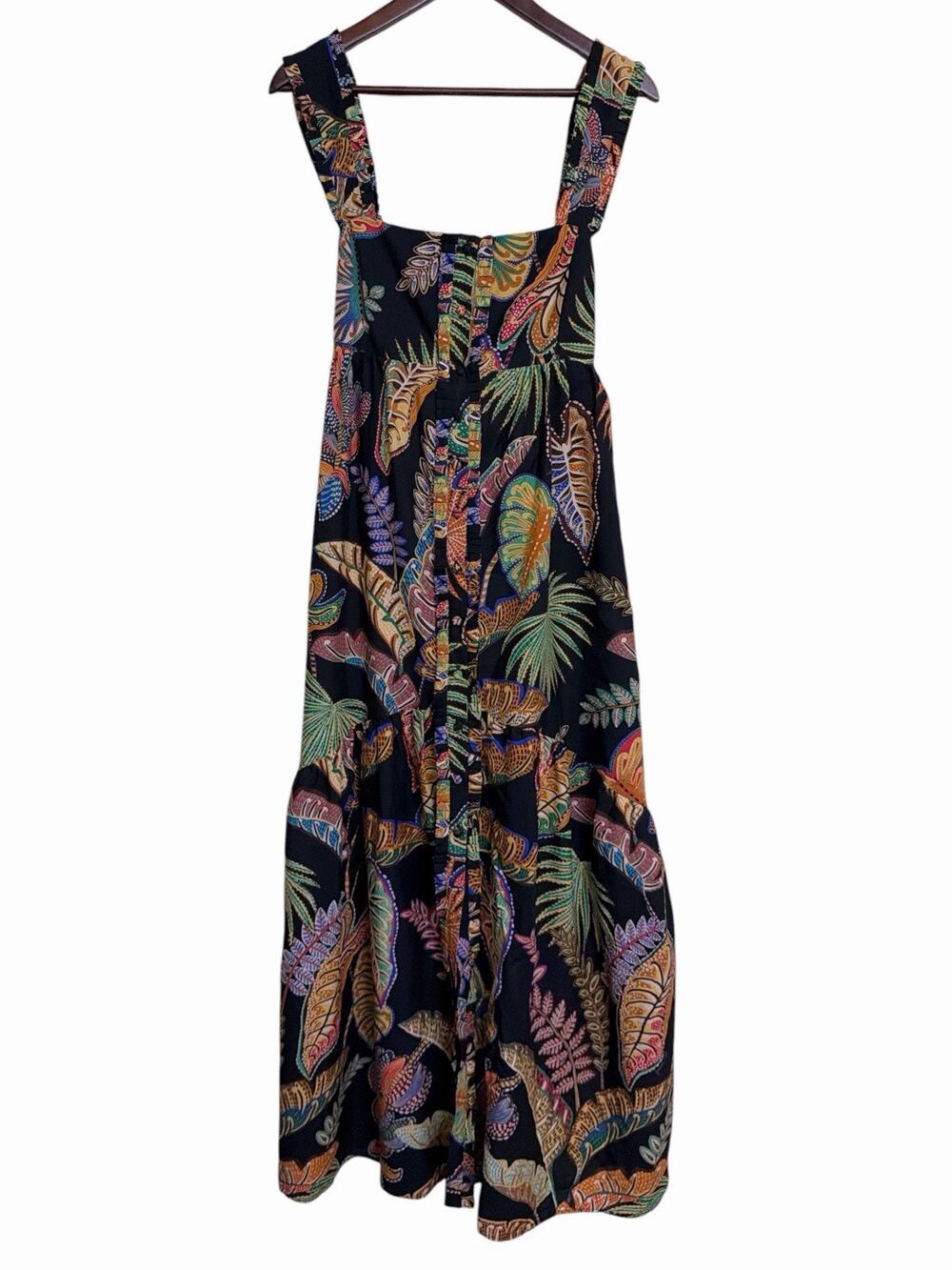 Farm Rio Cool Foliage Sleeveless Maxi Dress Size XL Tropical Vacation Hawaiian